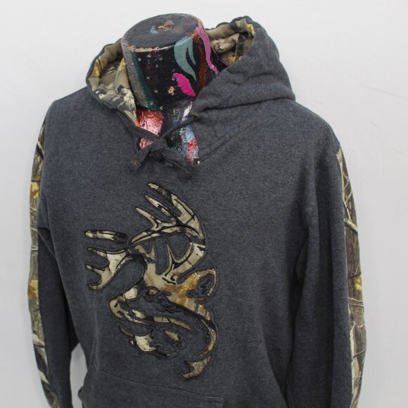 Legendary Whitetails Hoodie Sweatshirt Mens Size Medium Gray Camo Deer Logo - Picture 3 of 10